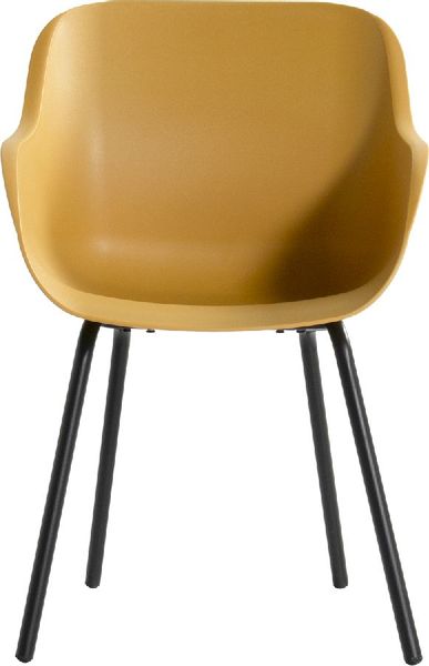Hartman Sophie Rondo Elegance tuinstoel - 2 stuks - zwart frame - geel - voorkant