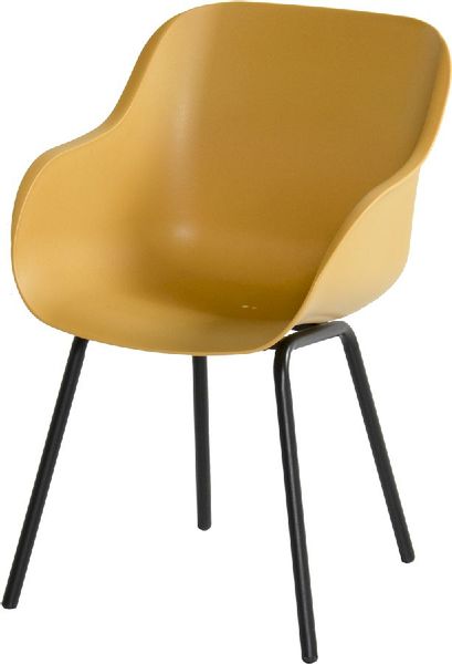 Hartman Sophie Rondo Elegance tuinstoel - 2 stuks - zwart frame - geel