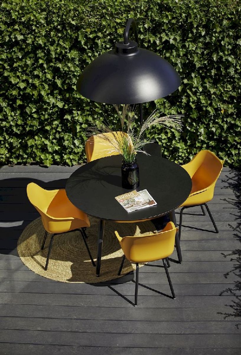 Hartman Sophie Rondo Elegance tuinstoel - 2 stuks - zwart frame - oranje