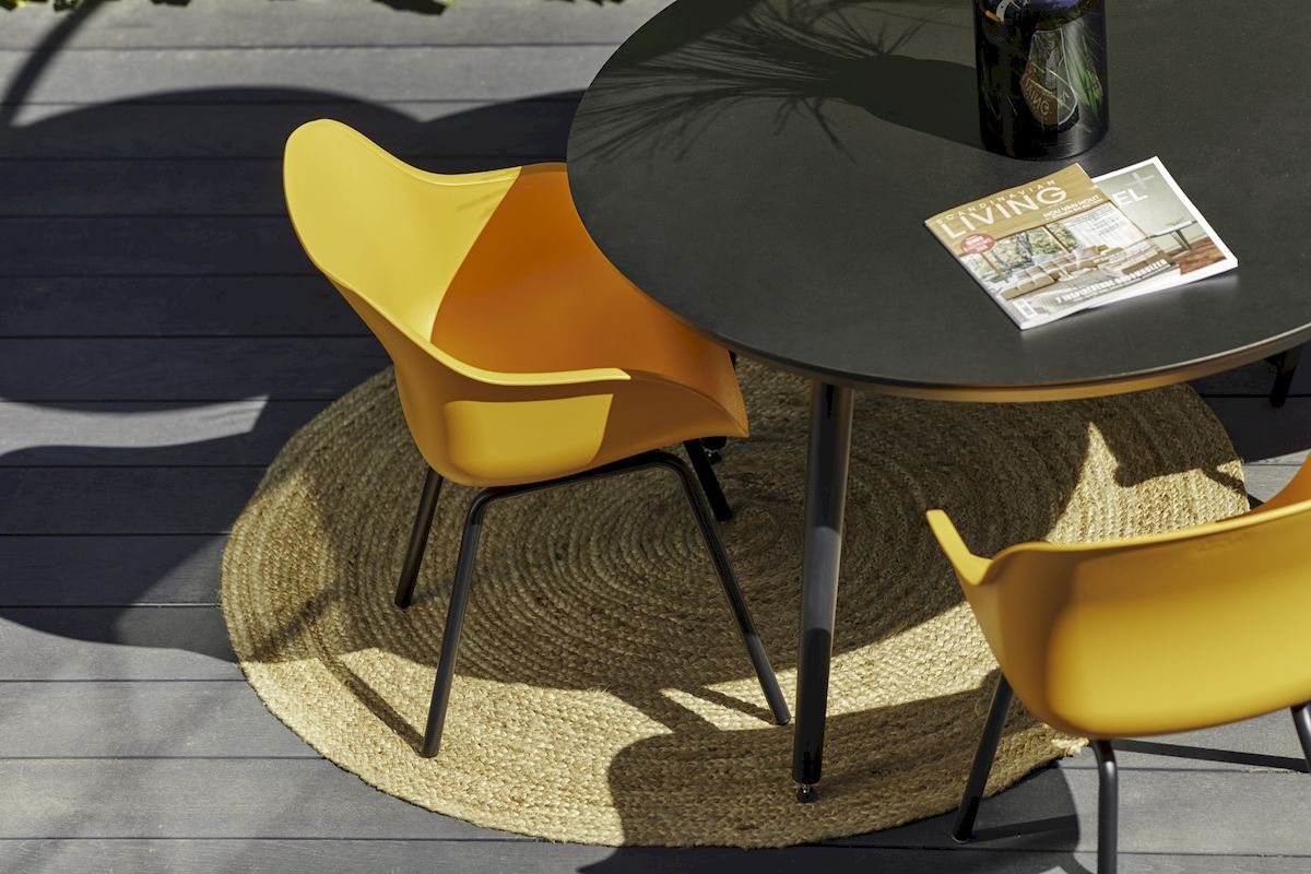 Hartman Sophie Rondo Elegance tuinstoel - 2 stuks - zwart frame - oranje