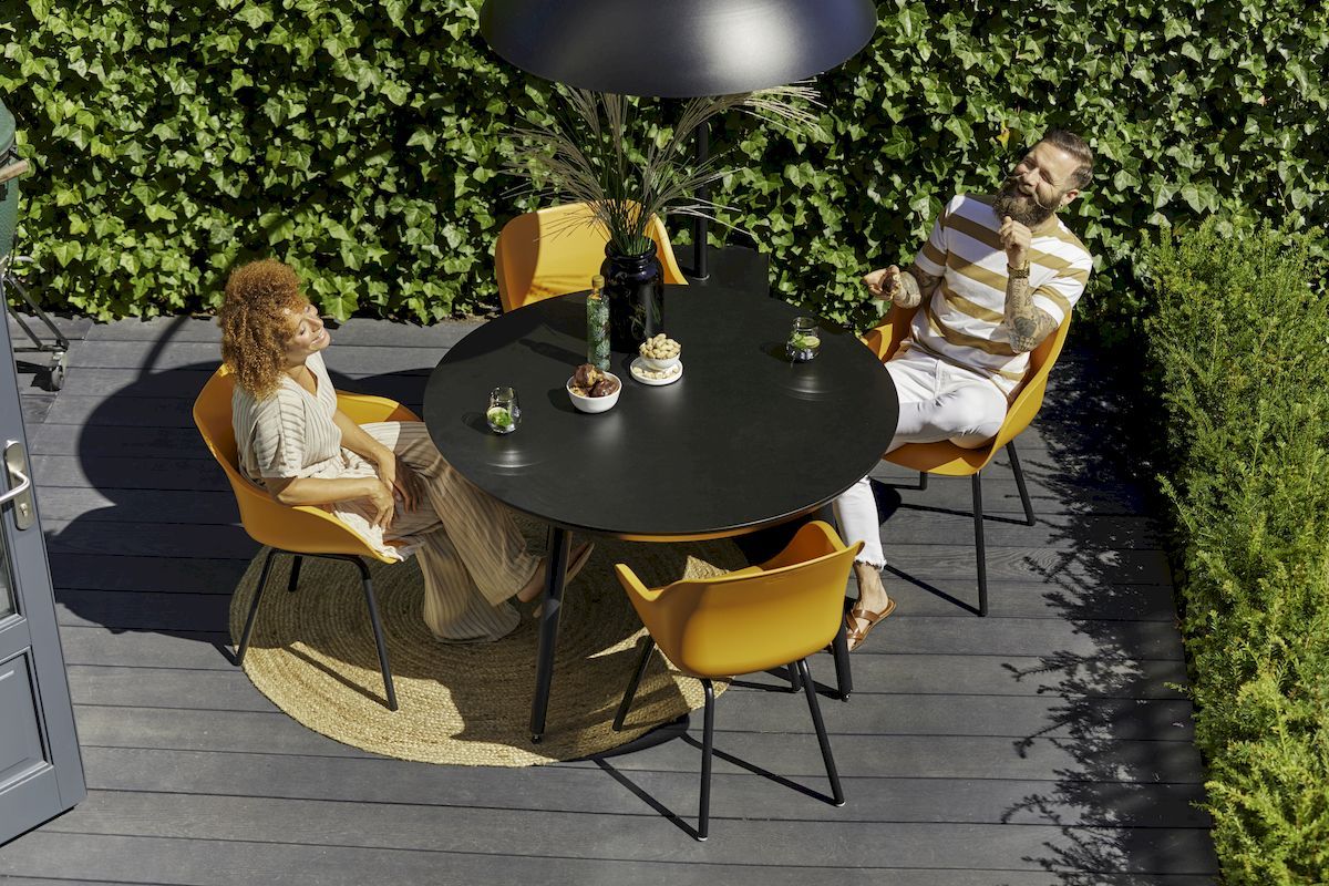 Hartman Sophie Rondo Elegance tuinstoel - 2 stuks - zwart frame - oranje