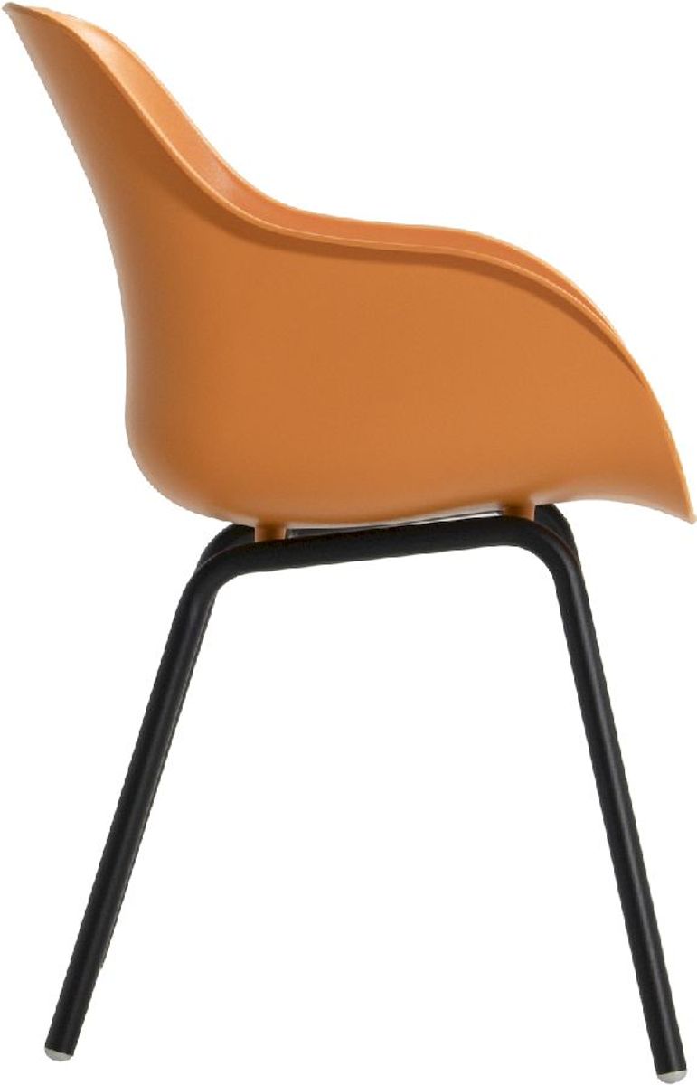 Hartman Sophie Rondo Elegance tuinstoel - 2 stuks - zwart frame - oranje - zijkant