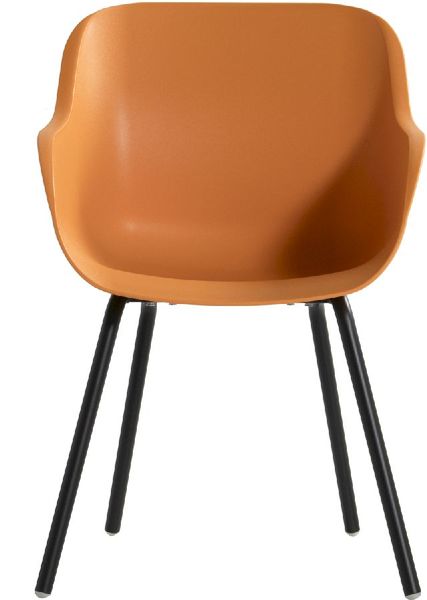 Hartman Sophie Rondo Elegance tuinstoel - 2 stuks - zwart frame - oranje - voorkant