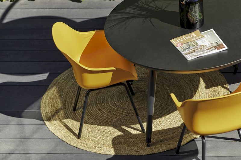 Hartman Sophie Rondo Elegance tuinstoel - 2 stuks - zwart frame - oranje