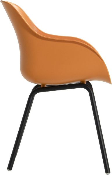 Hartman Sophie Rondo Elegance tuinstoel - 2 stuks - zwart frame - oranje - zijkant