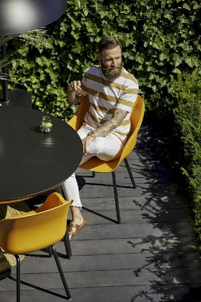 Hartman Sophie Rondo Elegance tuinstoel - 2 stuks - zwart frame - oranje