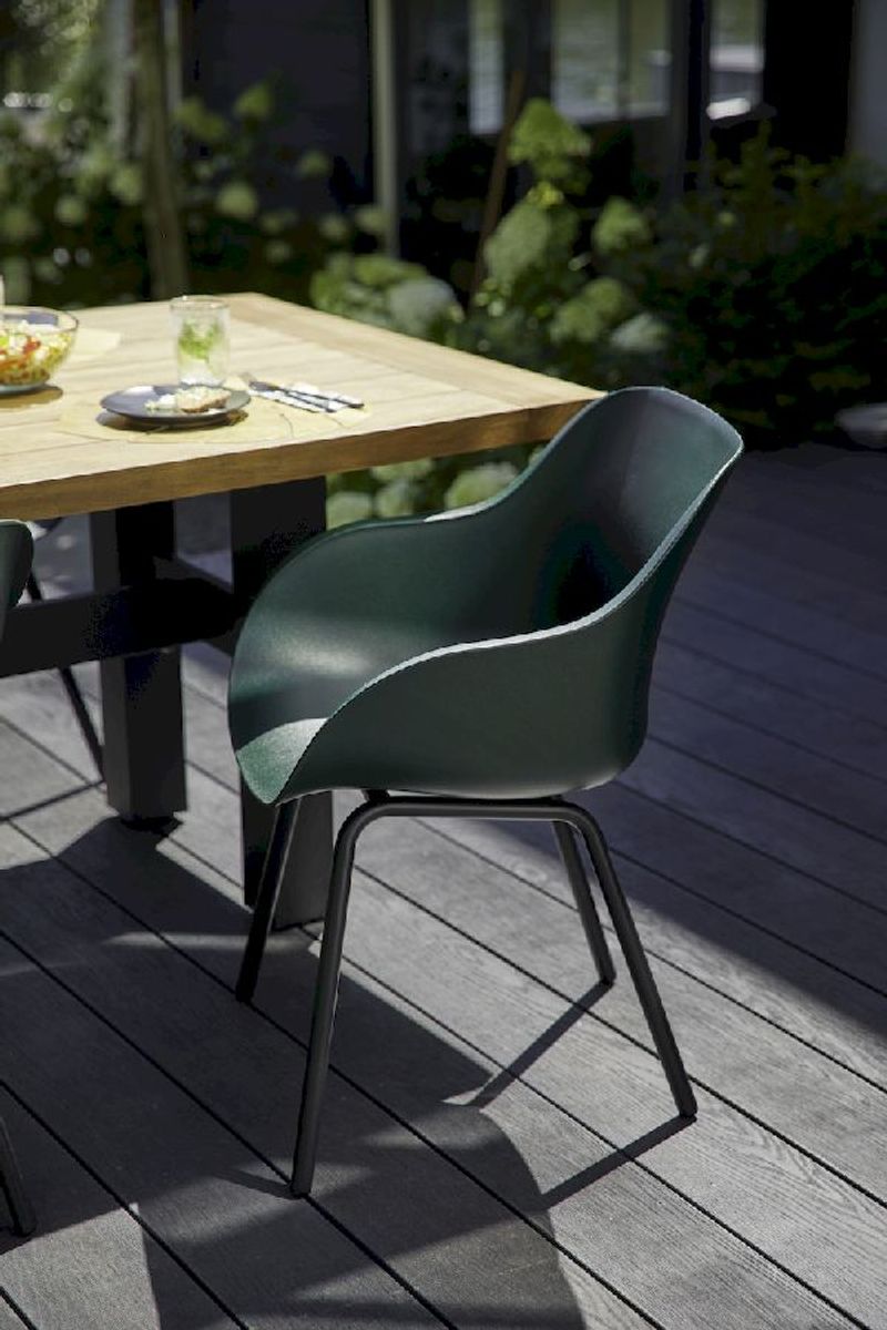 Hartman Sophie Rondo Elegance tuinstoel - 2 stuks - zwart frame - donkergroen