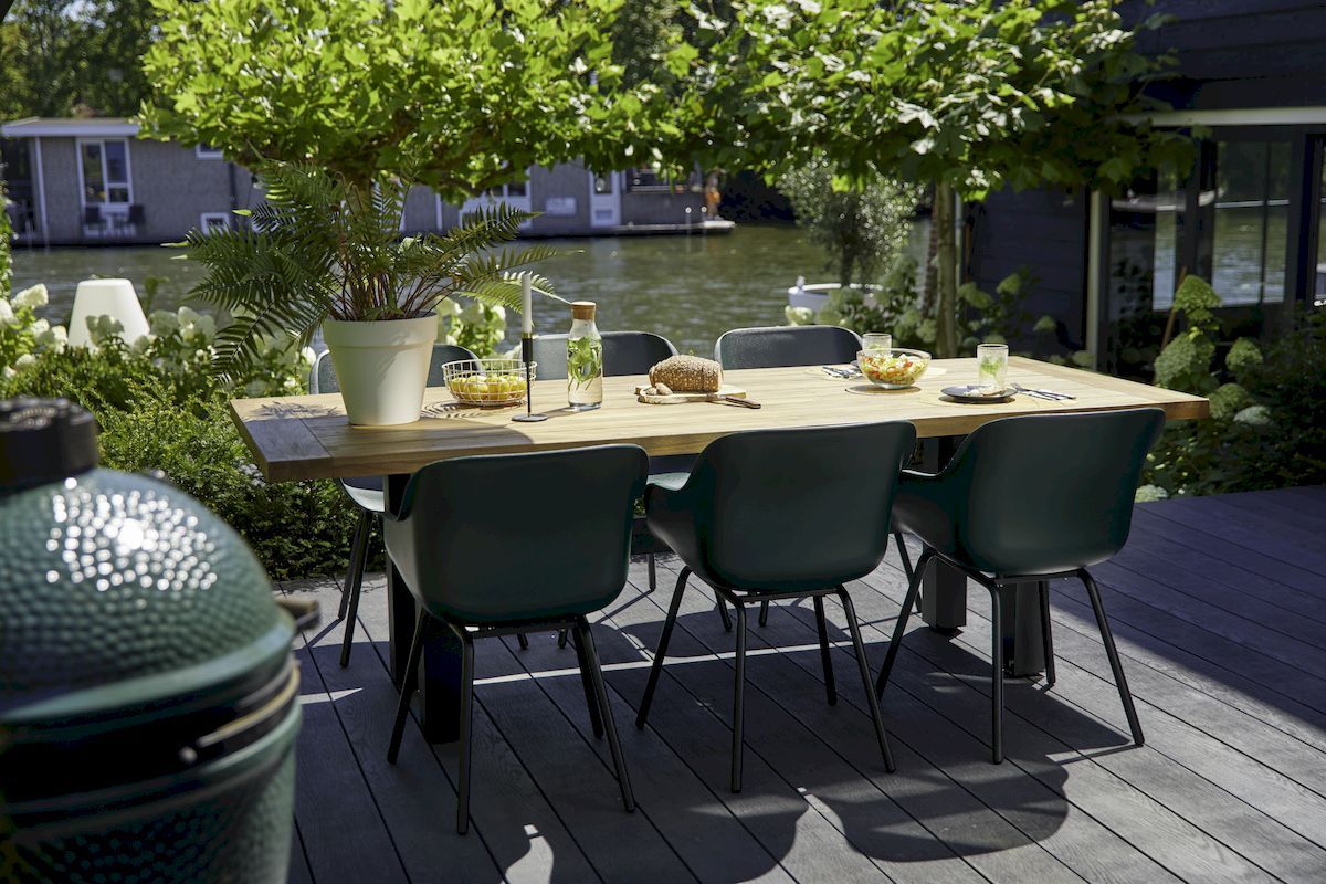 Hartman Sophie Rondo Elegance tuinstoel - 2 stuks - zwart frame - donkergroen