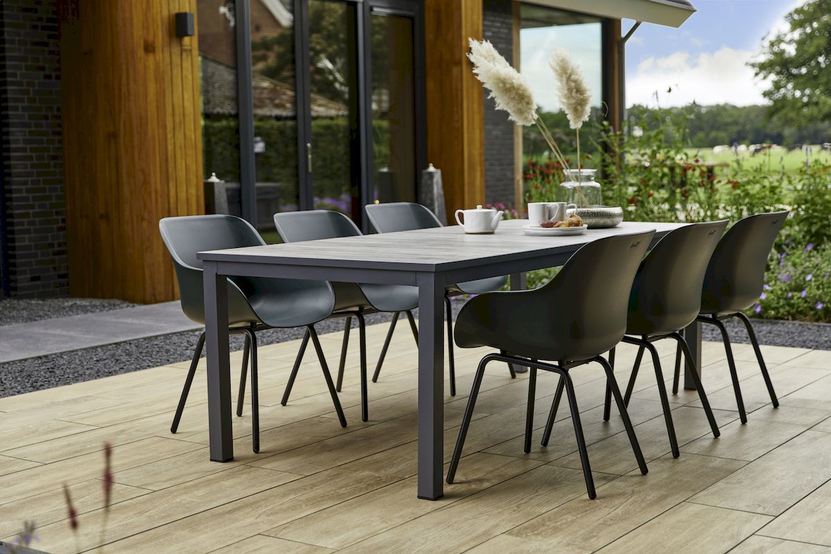 Hartman Sophie Rondo Elegance tuinstoel - 2 stuks - zwart frame - donkergroen