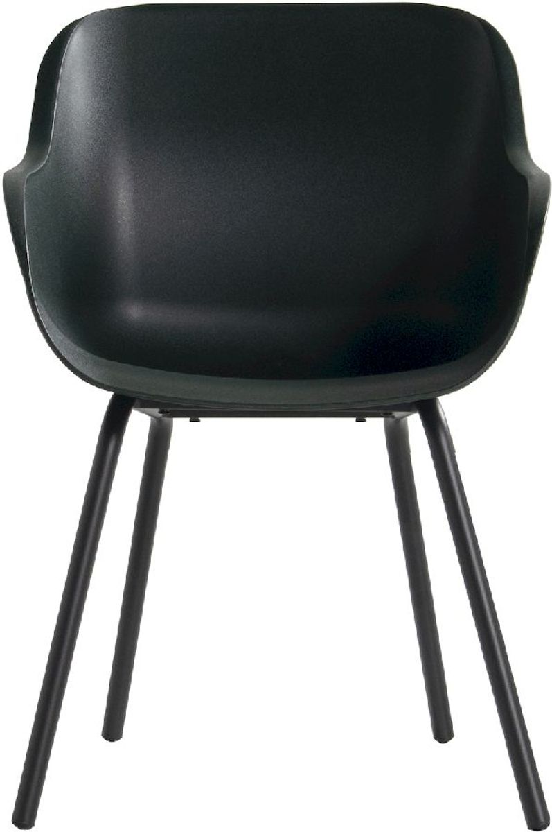 Hartman Sophie Rondo Elegance tuinstoel - 2 stuks - zwart frame - donkergroen - voorkant