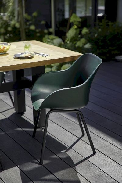 Hartman Sophie Rondo Elegance tuinstoel - 2 stuks - zwart frame - donkergroen