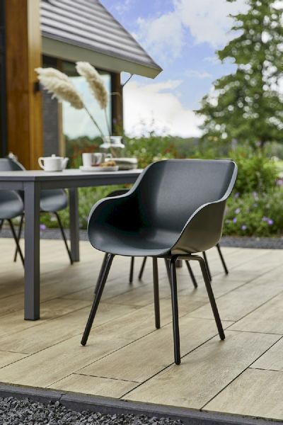 Hartman Sophie Rondo Elegance tuinstoel - 2 stuks - zwart frame - donkergroen