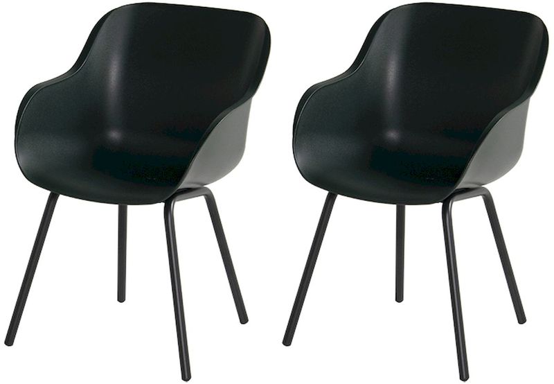 Hartman Sophie Rondo Elegance tuinstoel - 2 stuks - zwart frame - donkergroen