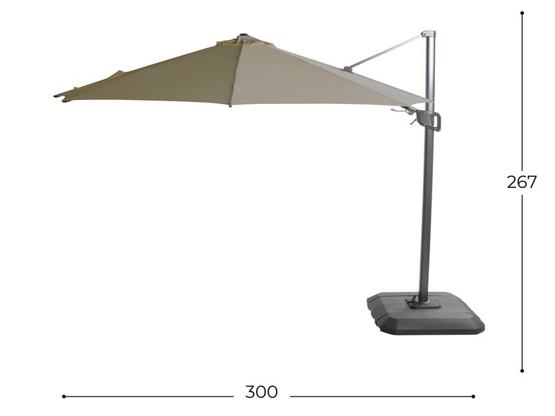 Hartman Shadowflex zweef Parasol - olijfgroen