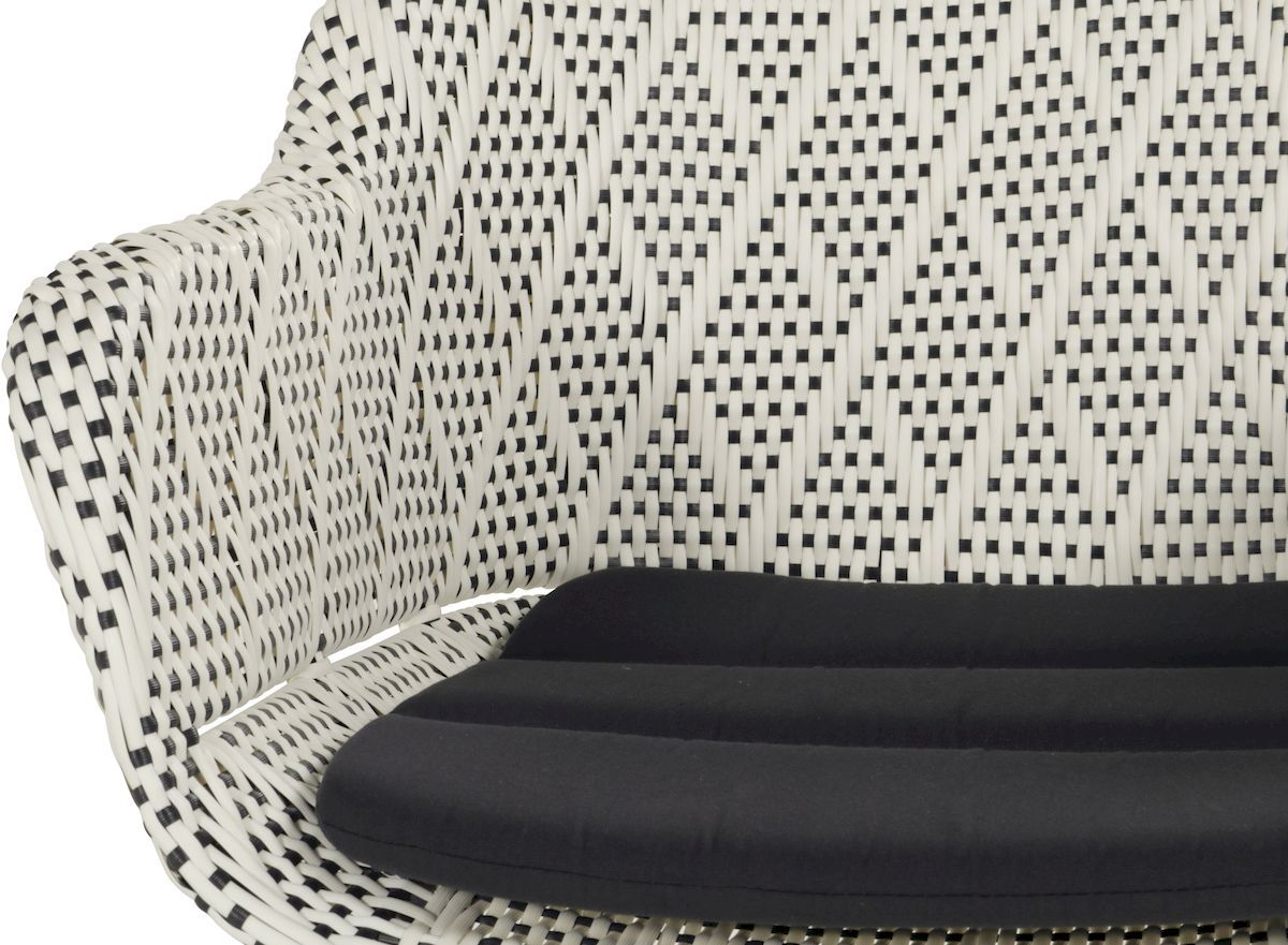 Hartman Delphine tuinstoel - zwart frame - grijs - zitting