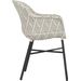 Hartman Delphine tuinstoel - zwart frame - grijs - zijkant