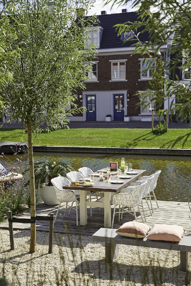 Hartman Delphine tuinstoel - wit frame - wit