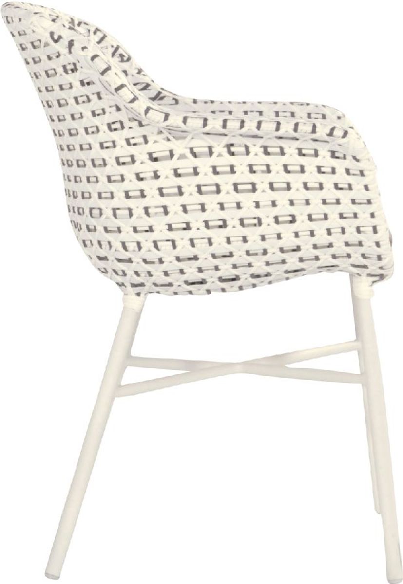 Hartman Delphine tuinstoel - wit frame - wit - zijkant