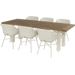 Hartman Delphine tuinstoel - wit frame - wit - set van 6 met tuintafel