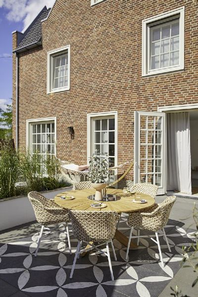 Hartman Delphine tuinstoel - wit frame - beige