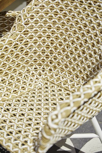 Hartman Delphine tuinstoel - wit frame - beige