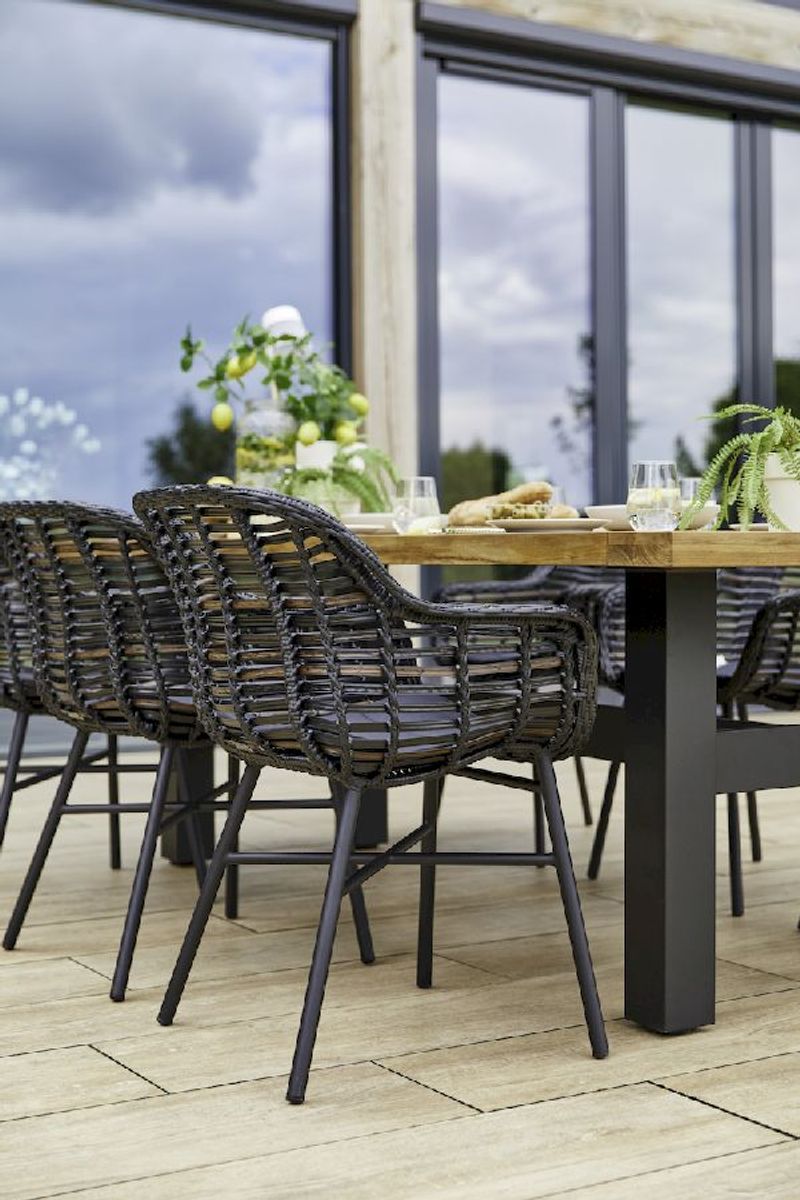 Hartman Cecilia tuinstoel - zwart frame - zwart