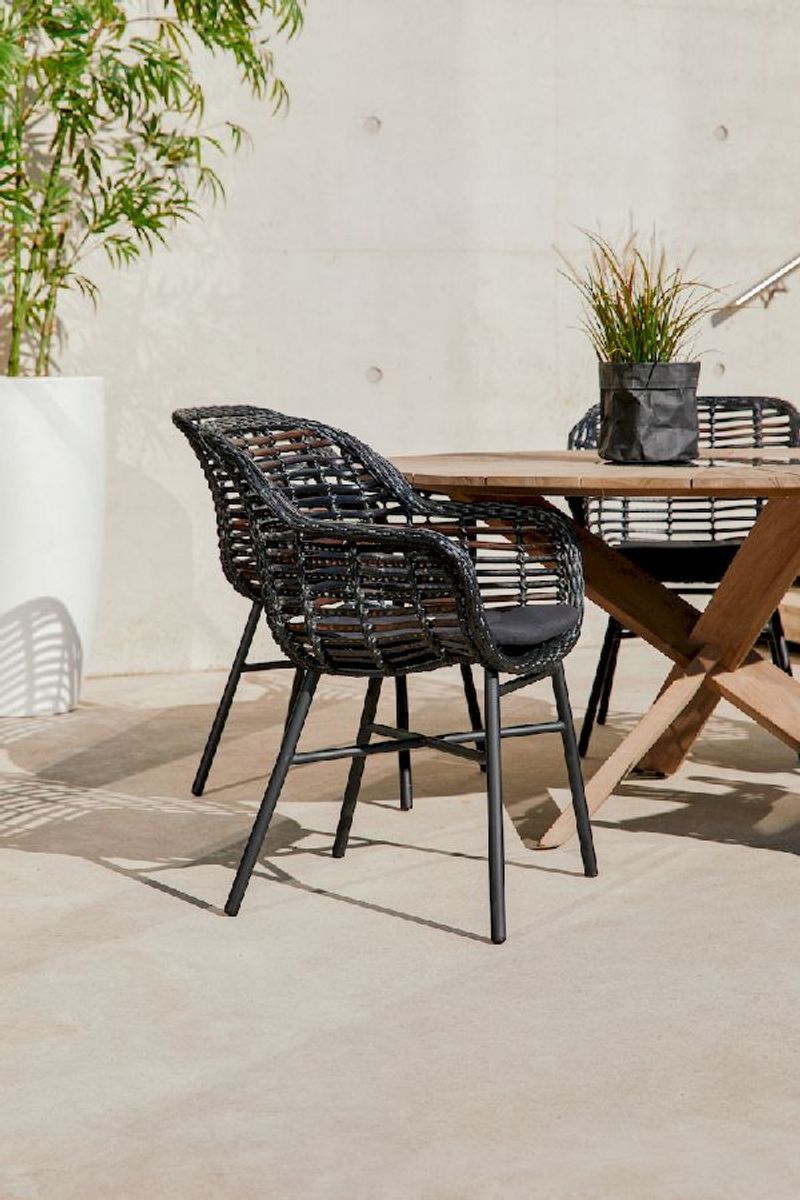 Hartman Cecilia tuinstoel - zwart frame - zwart