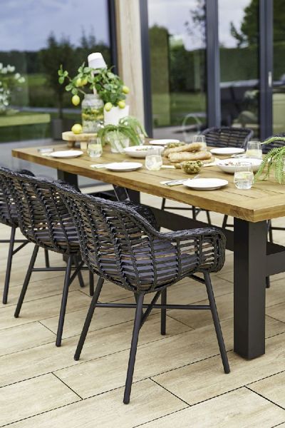 Hartman Cecilia tuinstoel - zwart frame - zwart