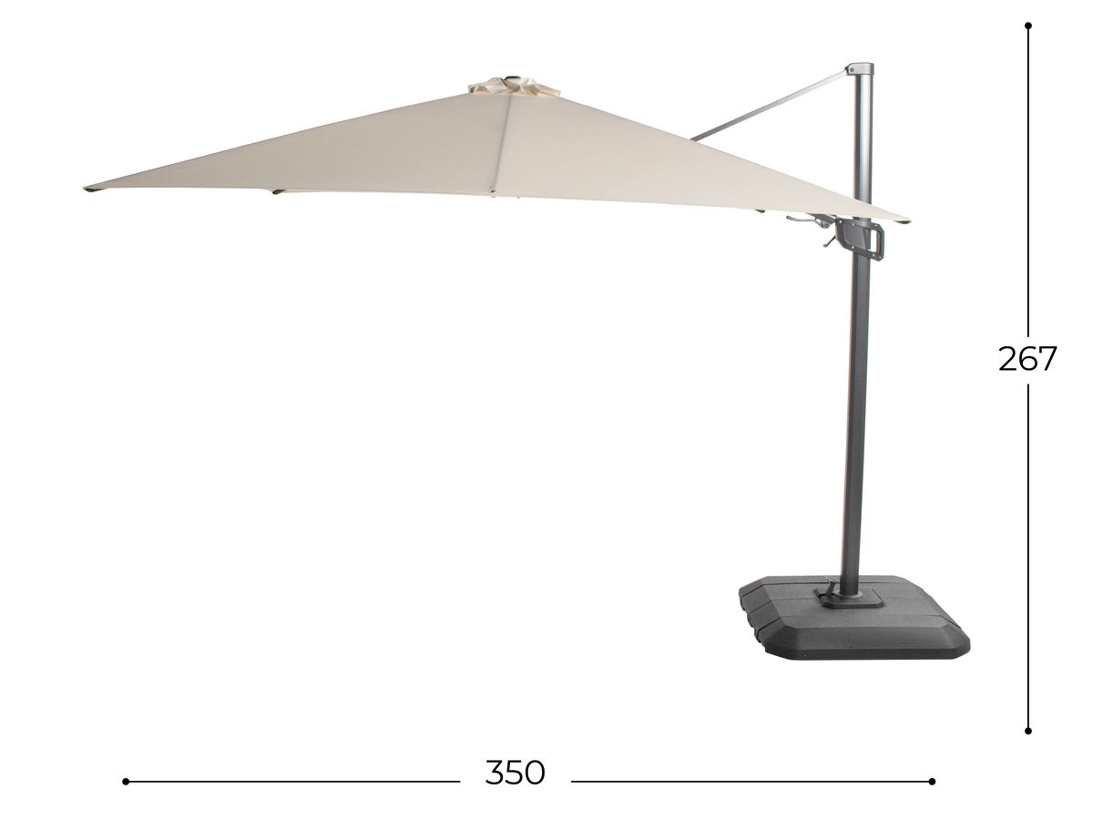 Hartman Shadowflex Deluxe Parasol - 350 x 350 cm - Beige