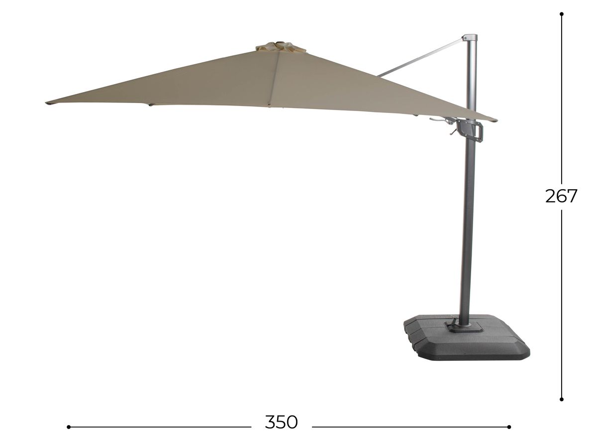 Hartman Shadowflex Deluxe Parasol - 350 x 350 cm - Olijfgroen