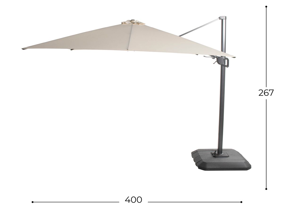 Hartman Shadowflex Deluxe Parasol - 400 x 400 cm - Beige
