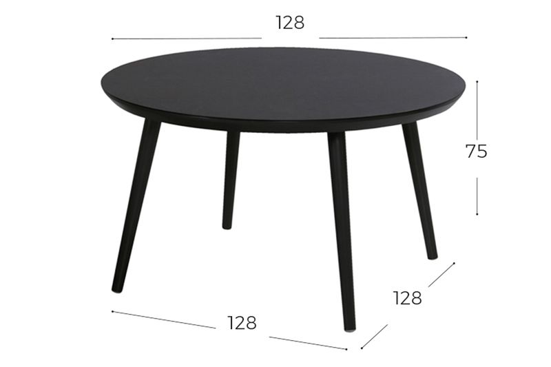 Hartman Sophie Studio HPL ronde Tuintafel - ⌀ 128 cm - zwart