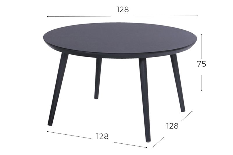 Hartman Sophie Studio HPL ronde Tuintafel - ⌀ 128 cm - antraciet
