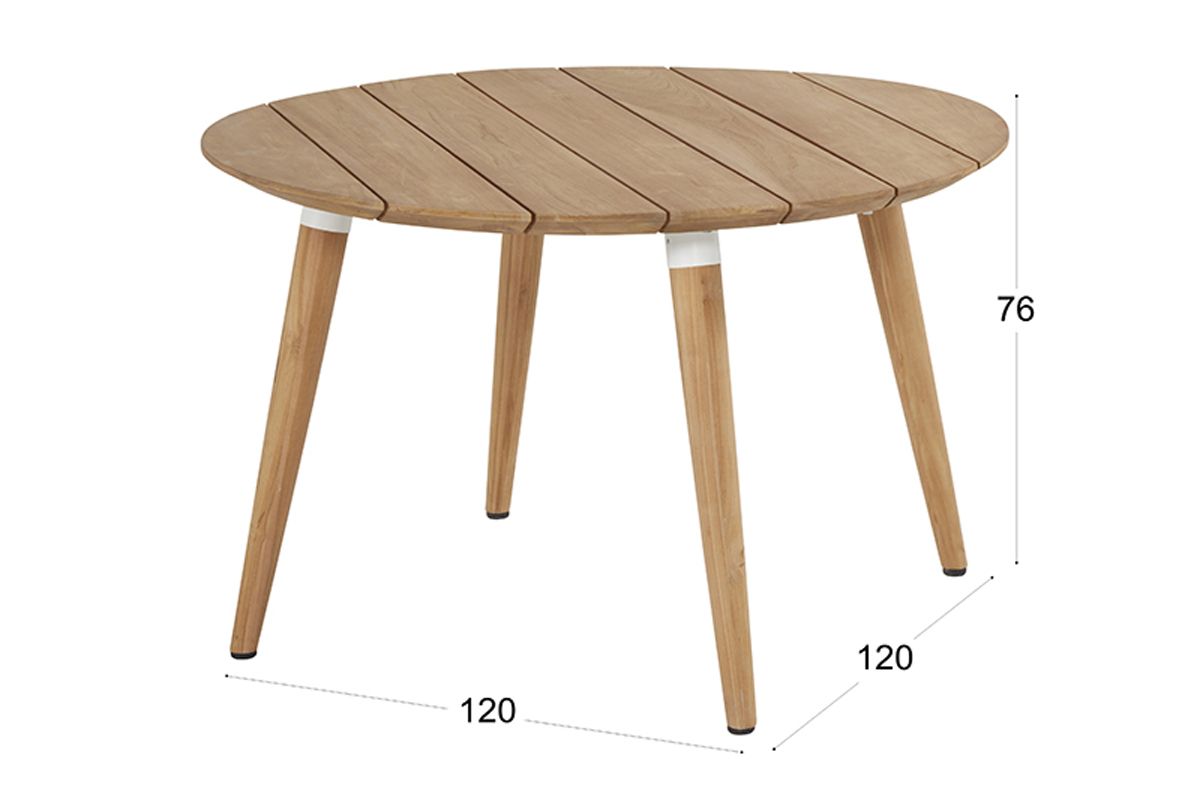 Hartman Sophie Studio Teak ronde Tuintafel - ⌀ 120 cm - wit
