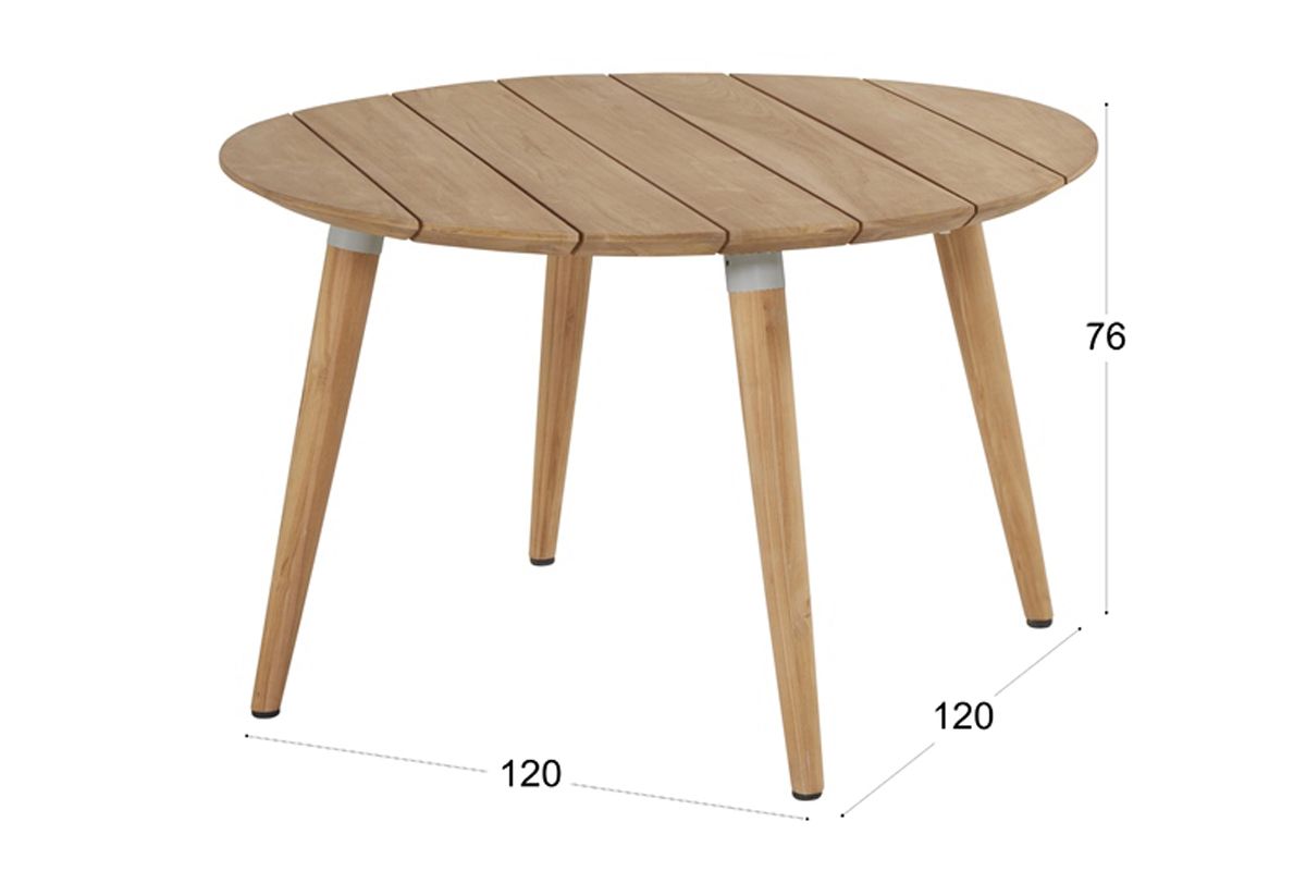 Hartman Sophie Studio Teak ronde Tuintafel - ⌀ 120 cm - grijs