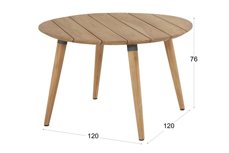 Hartman Sophie Studio Teak ronde Tuintafel - ⌀ 120 cm - antraciet