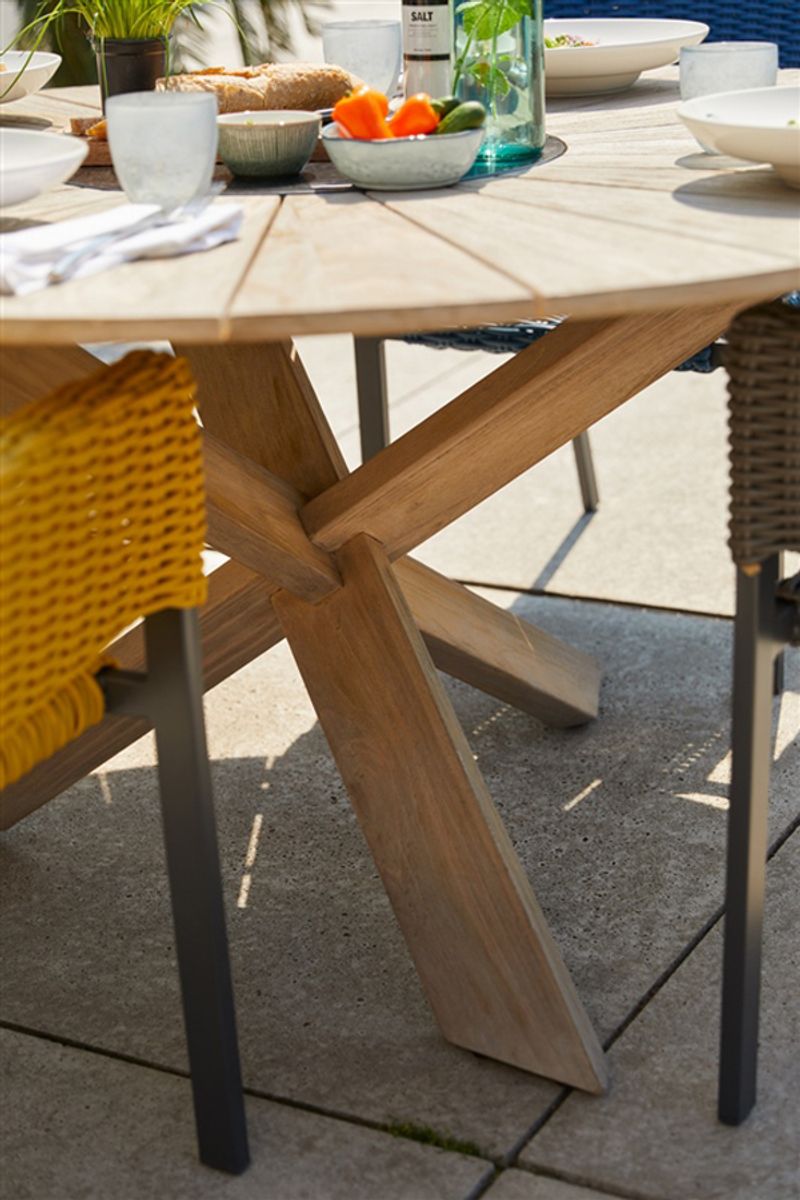 Hartman Provence Crossleg ronde Teak Tuintafel - ⌀ 150 cm 