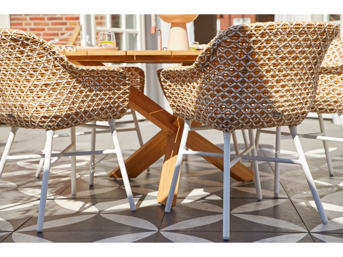 Hartman Provence Crossleg ronde Teak Tuintafel - ⌀ 150 cm 