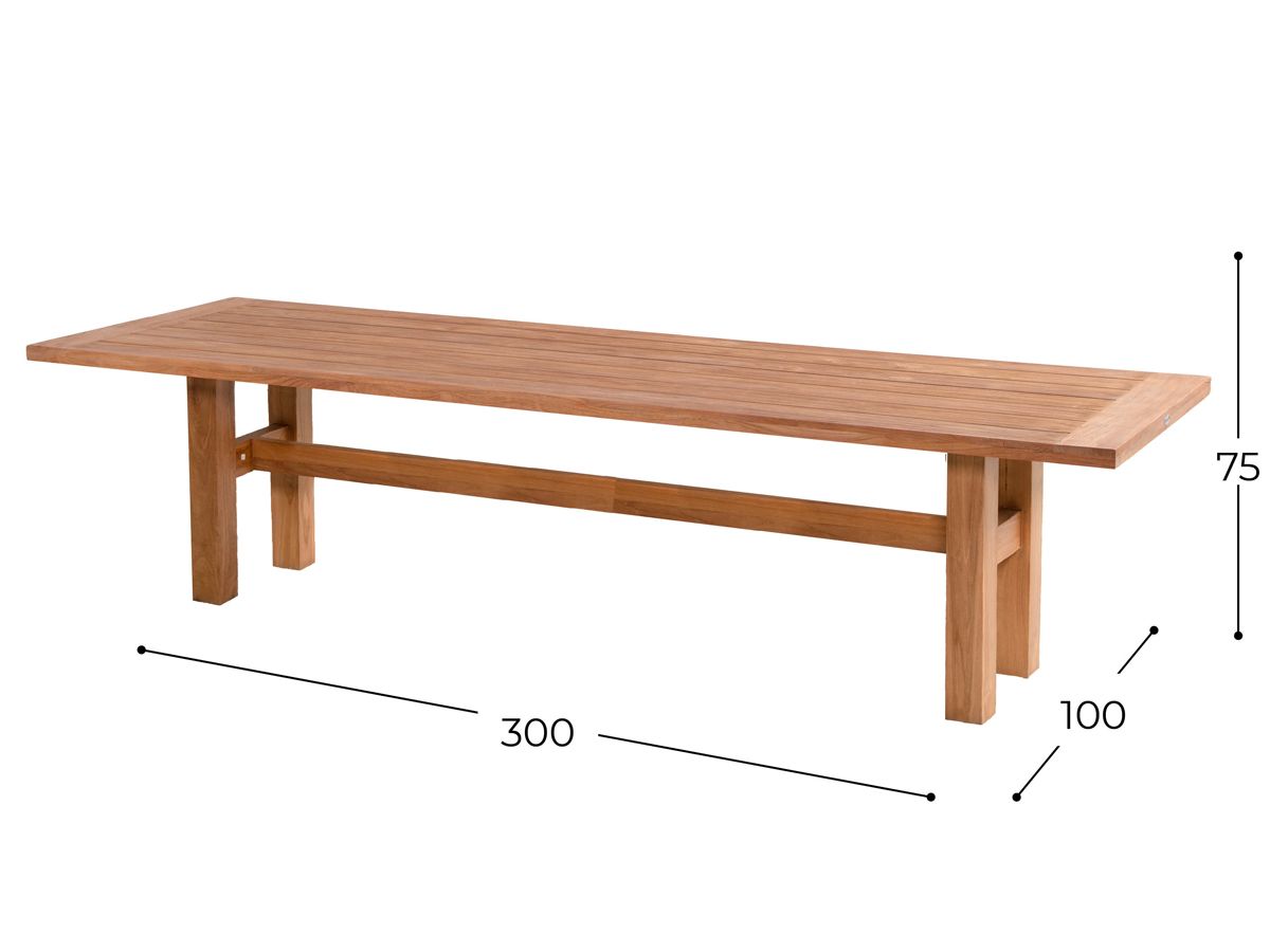 Hartman Yasmani Teak Tuintafel - 300 x 100 cm