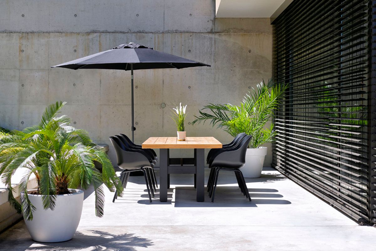 Hartman Yasmani grote Tuintafel - 300 x 100 cm - Zwart onderstel