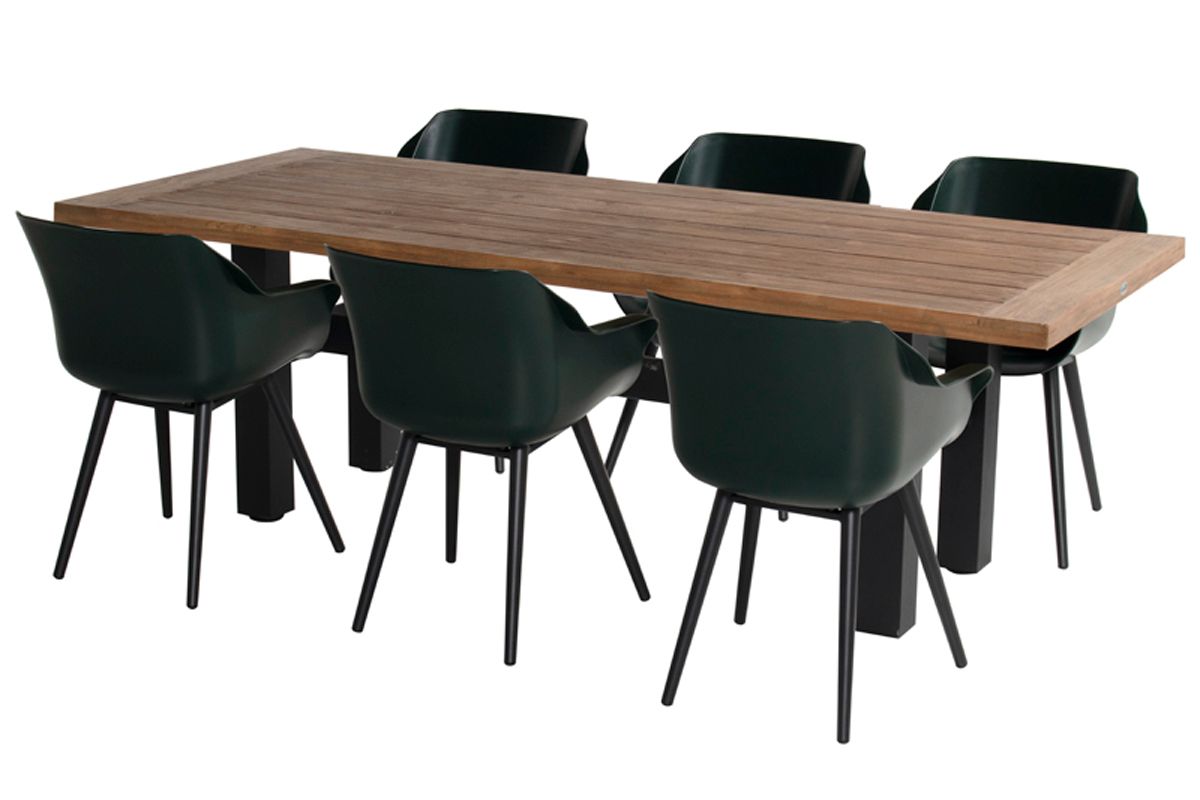 Hartman Yasmani Tuintafel - 240 x 100 cm - Zwart onderstel