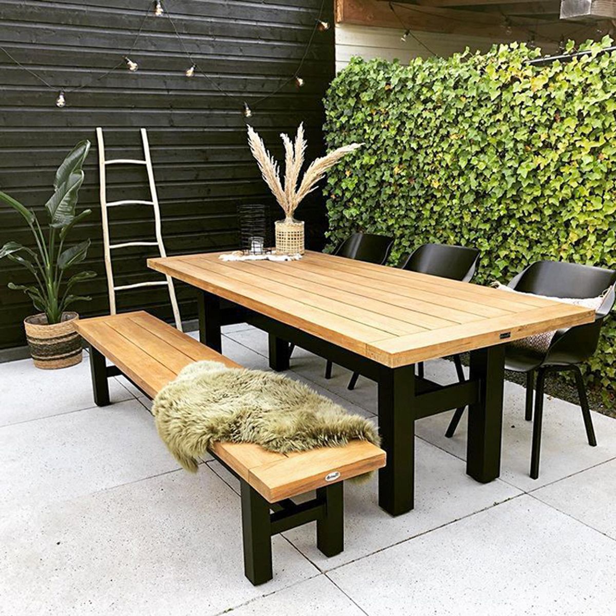 Hartman Yasmani Tuintafel - 240 x 100 cm - Zwart onderstel