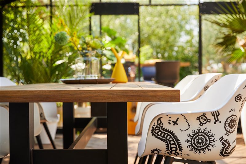 Hartman Yasmani Tuintafel - 240 x 100 cm - Zwart onderstel