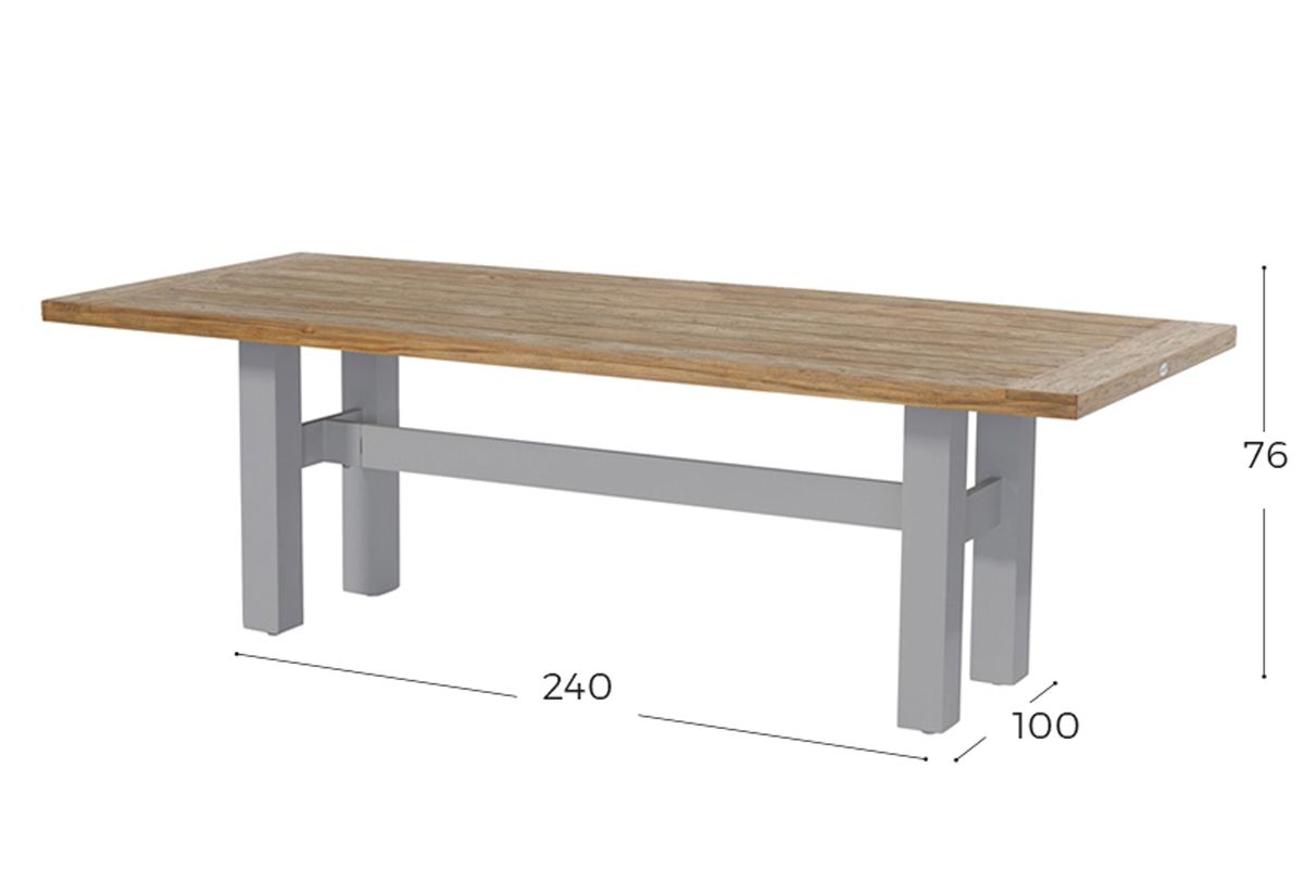 Hartman Yasmani Tuintafel - 240 x 100 cm - Lichtgrijs