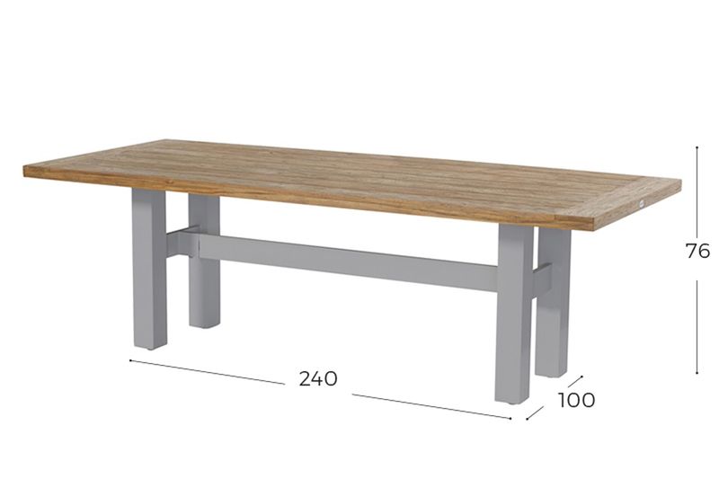 Hartman Yasmani Tuintafel - 240 x 100 cm - Lichtgrijs