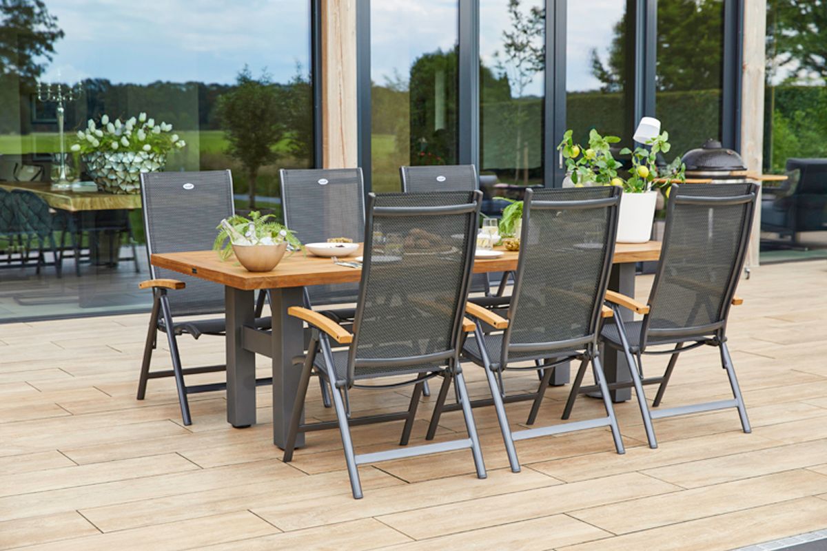 Hartman Yasmani Tuintafel - 240 x 100 cm - Grijs onderstel