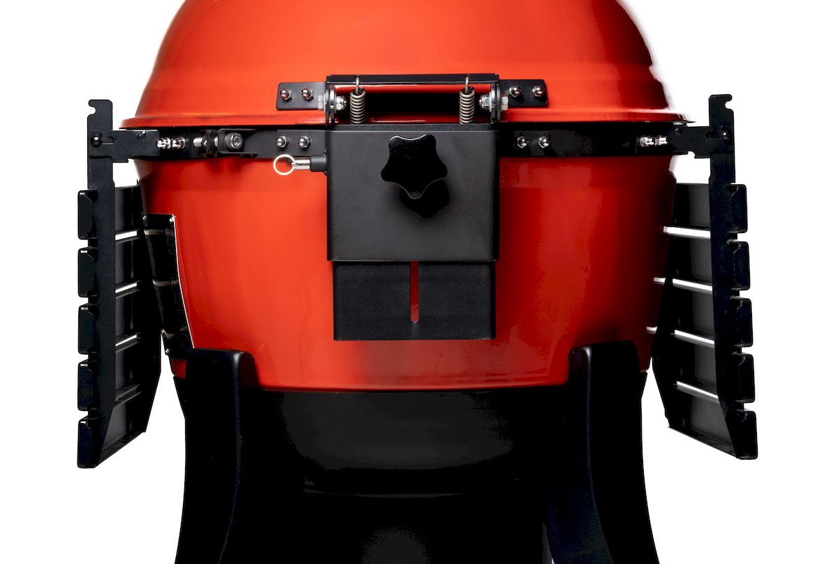 Kamado Joe - Kettle Joe Barbecue, achterkant BBQ met ingeklapte zijtafels