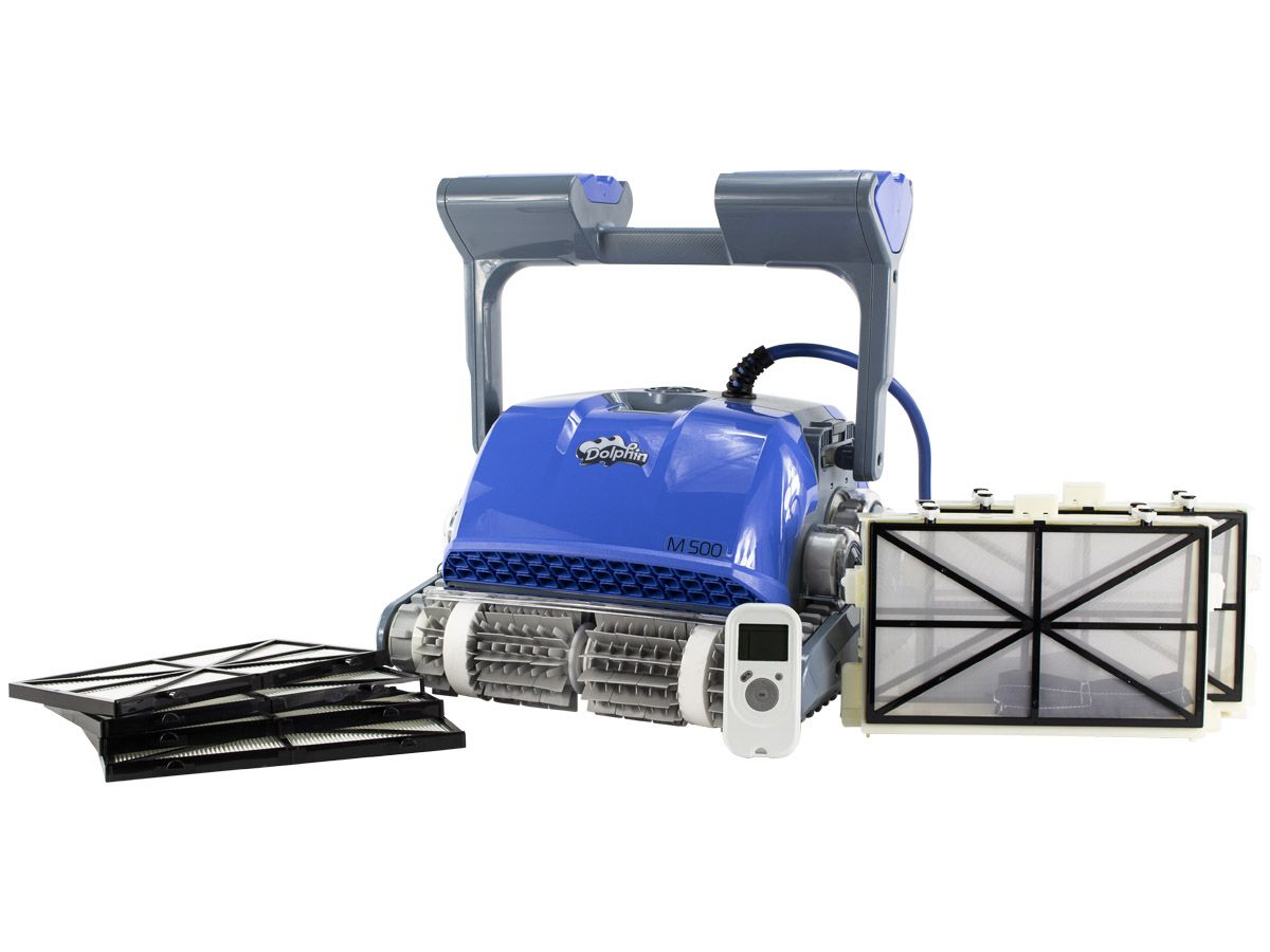 Dolphin Supreme M500 PRO zwembadrobot filters en afstandsbediening.