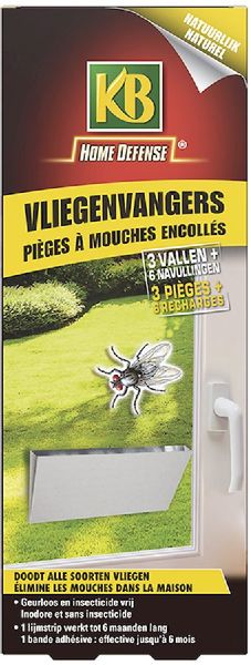 KB Home Defense Vliegenvangers - 3 vallen + 6 navullingen