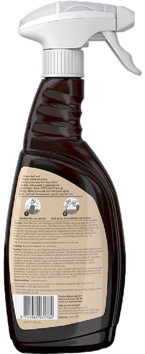 Pokon Bio Kuur voor Bladinsectgevoelige Planten Spray 750ml, achterkant